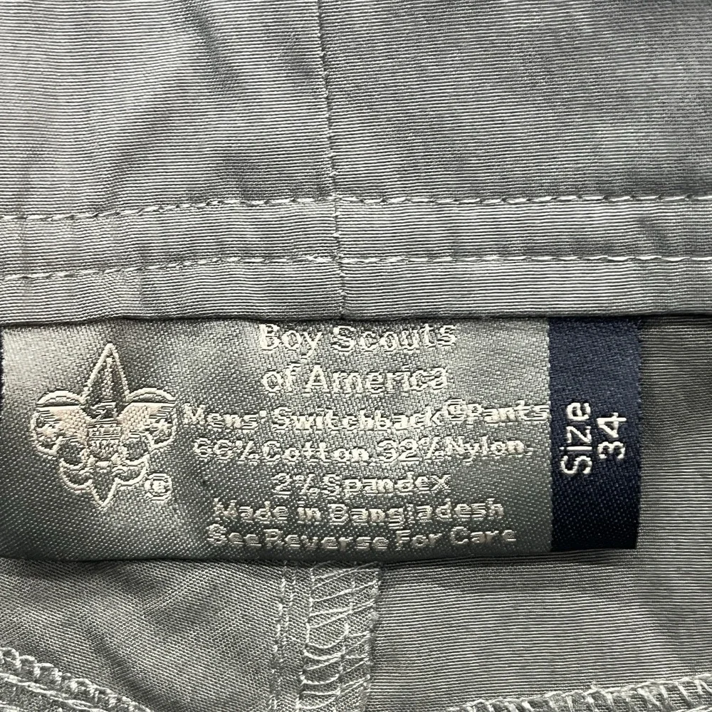 Boy Scouts of America Pants Mens 34 Uniform Switchback Convertible Unhemmed NEW